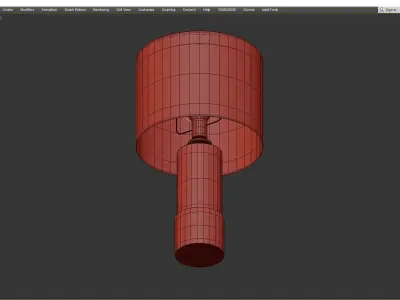 Table Lamp Resin and Metal Base Low-poly 3D model