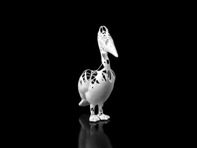 Pelican Dust Voronoi Low-poly 3D model