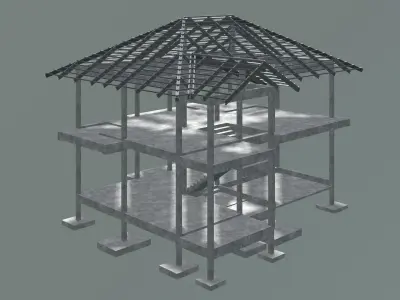 House in structure 3D model