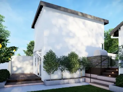 3D Exterior Scene 3D model design garden and landscape 3D  3D model get