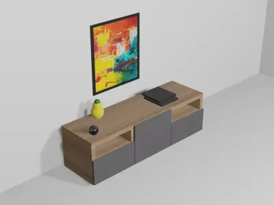 TV Media Stand Free 3D model