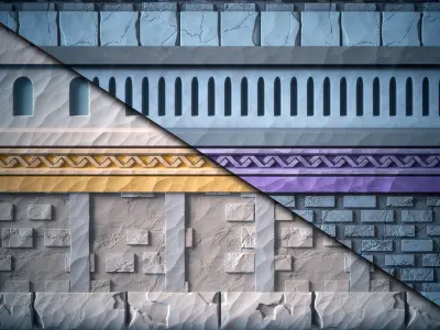 Wall Stylized - VOL 10 - SBsar - Maps 3D model