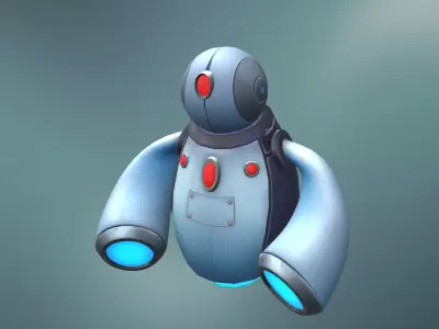 Sci-fi Robot stylized style Low-poly 3D model