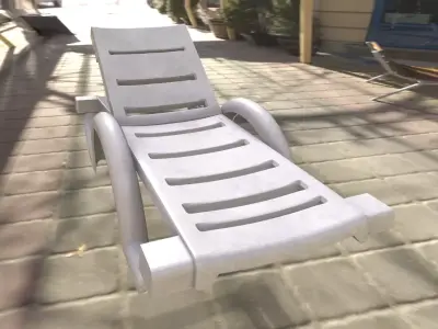 Swimming pool lounger Low-poly 3D model