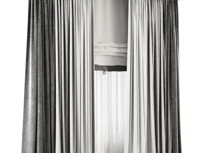 Roman and Cotton Curtain Low-poly 3D model