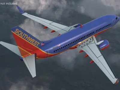  Southwest Airlines Boeing 737-700 with Interior Rigged for Maya 