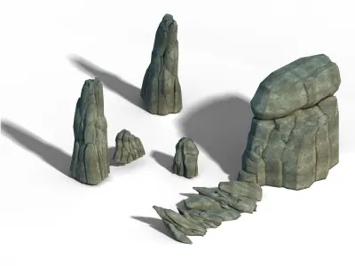 Li Village - stone material 04 3D model
