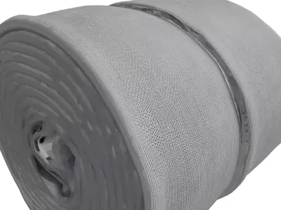 Rolled Ribbed Elastic Fabric Band Low-poly 3D model