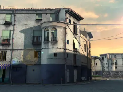 Old streets  slums and refugee camps   old village scene 3D model