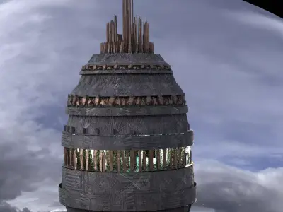Flying Sci-Fi Dome 3D model