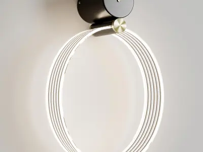 moderne kreis wandleuchte nachttisch Low-poly 3D model