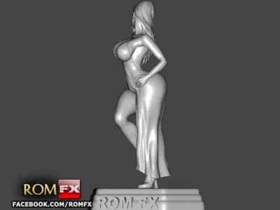 Jessica Rabbit the sexy curvaceous Pin Up 3D print model