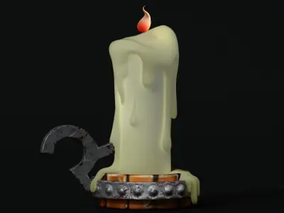 Candle burning Low-poly 3D model