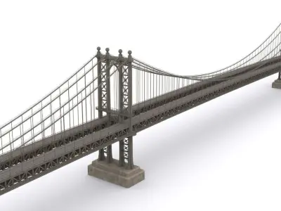 Manhattan Bridge Low-poly 3D model