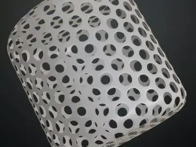 Clean White Perforated Metal PBR Seamless Texture