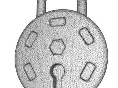 Classic Metallic Lock Low-poly 3D model