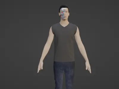 Cyber Character- Robot Man Low-poly 3D model purchase