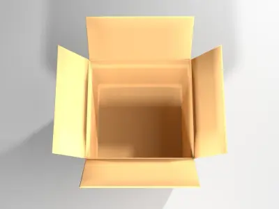 Cardboard Box - Square 3D model