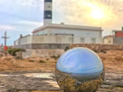 8K HDRI Lighthouse Sunset on Rocky Coast  Texture