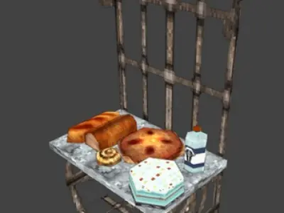 PS1 Kitchen Starter Set Low-poly 3D model