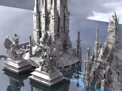 Alien Nile River Temples 3D model