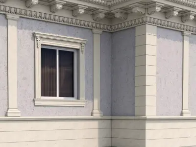 Facade classic style 3 Low-poly 3D model