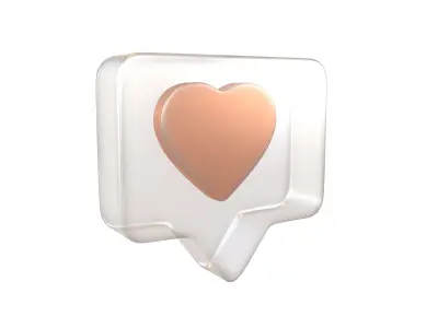 Socail Media Heart Bubble v1 002 Low-poly 3D model