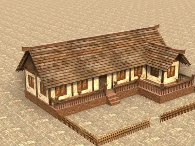 Medieval house sixteen 14 Low-poly 3D model