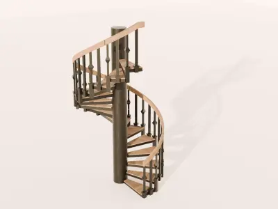 Spiral staircase 3d model  Low-poly 3D model