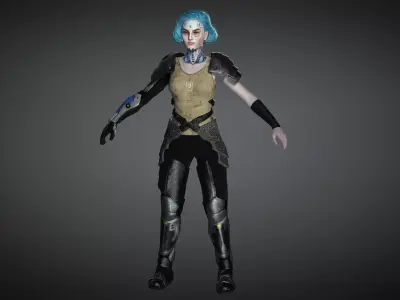 AAA Sci-Fi Female Character 01 Low-poly 3D model
