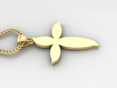 Light Gold 18K Cross Pendant 1CP058 3D print model