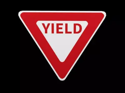 Street Sign Triangle Equilateral Low-poly 3D model