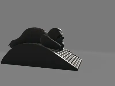 Lazy Sloth Doorstop  Grooved Back Design 3D print model
