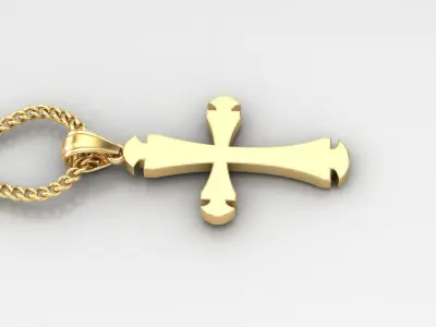 Light Gold 18K Cross Pendant 1CP029 3D print model