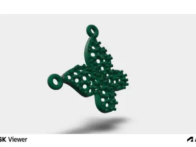 Woman Butterfly Pendant 3D print model