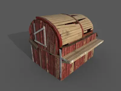 Western Barn Low-poly 3D model