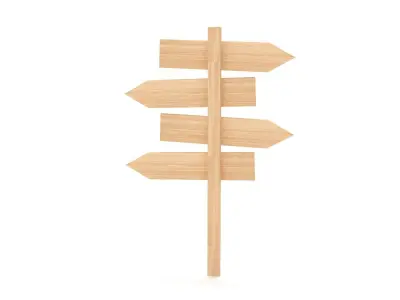 Wooden Signboard  3D model