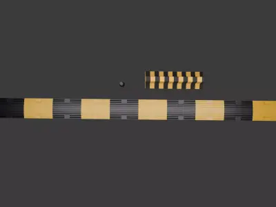 Game Ready Road Props Low Poly Low-poly 3D model