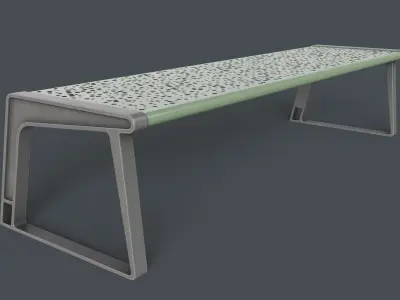 Metal Modern Bench 12 PBR Game Ready Low-poly 3D model