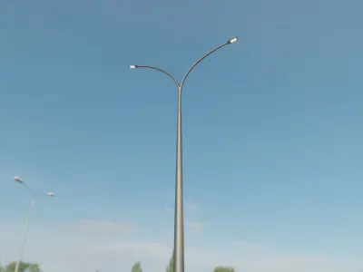 Street Light 12 version 16 10m with pole 4 Low-poly 3D model