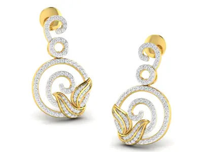Pendant Earring Set 3dm STL OBJ FBX Render Details 3D print model buy