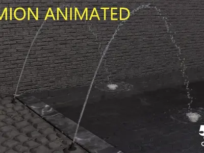 LUMION ANIMATED FOUNTAIN Jet arc fountain HIGH ANGLE PARABOLA 3D model