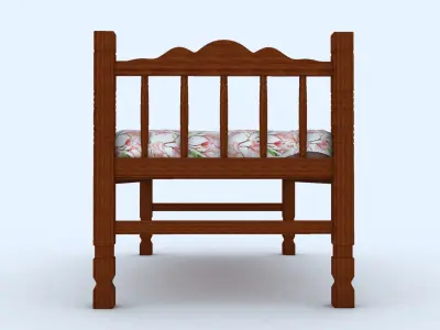 Single Bed Model Low-poly 3D model
