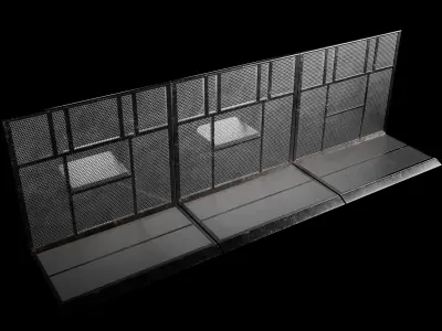 Crowd barrier-barricade 3d model PBR - Production Ready 3D model