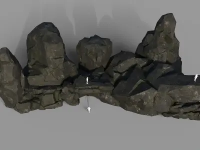 Mountain cliff Rocks - 3D Models PBR Pack 06 Low-poly 3D model