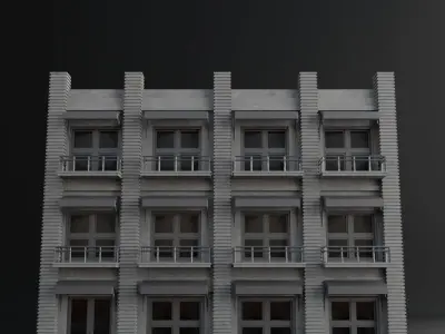 OLD RETRO CLASSICAL BUILDING 5 Low-poly 3D model