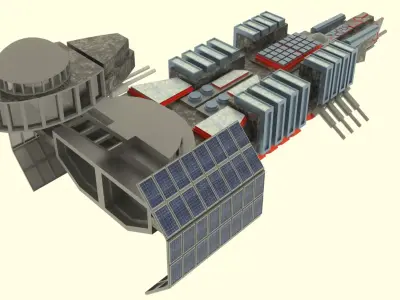 Mig - T Spaceship  Low-poly 3D model