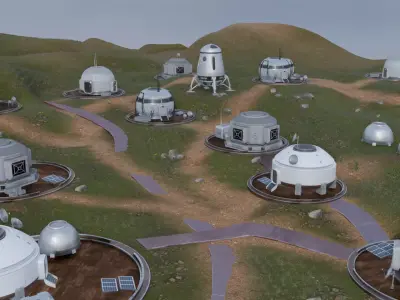 Futuristic Habitat Settlement 3D model