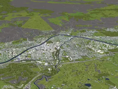 Innsbruck Austria 50x50km 3D model