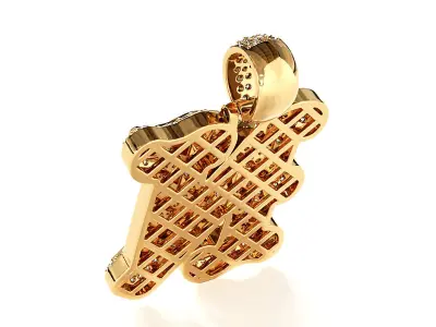 Tattoo fonts N alphabet pendent 3D print model